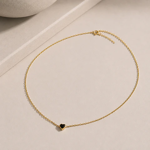 Collar Corazón Negro