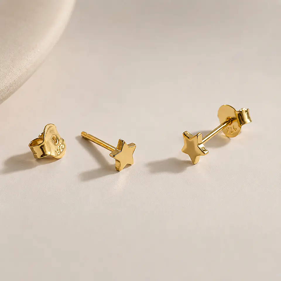 Aros Mini Estrellas Gold 1