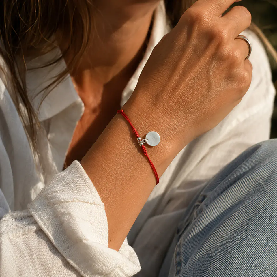 Pulsera Cordón Medalla Lisa 4