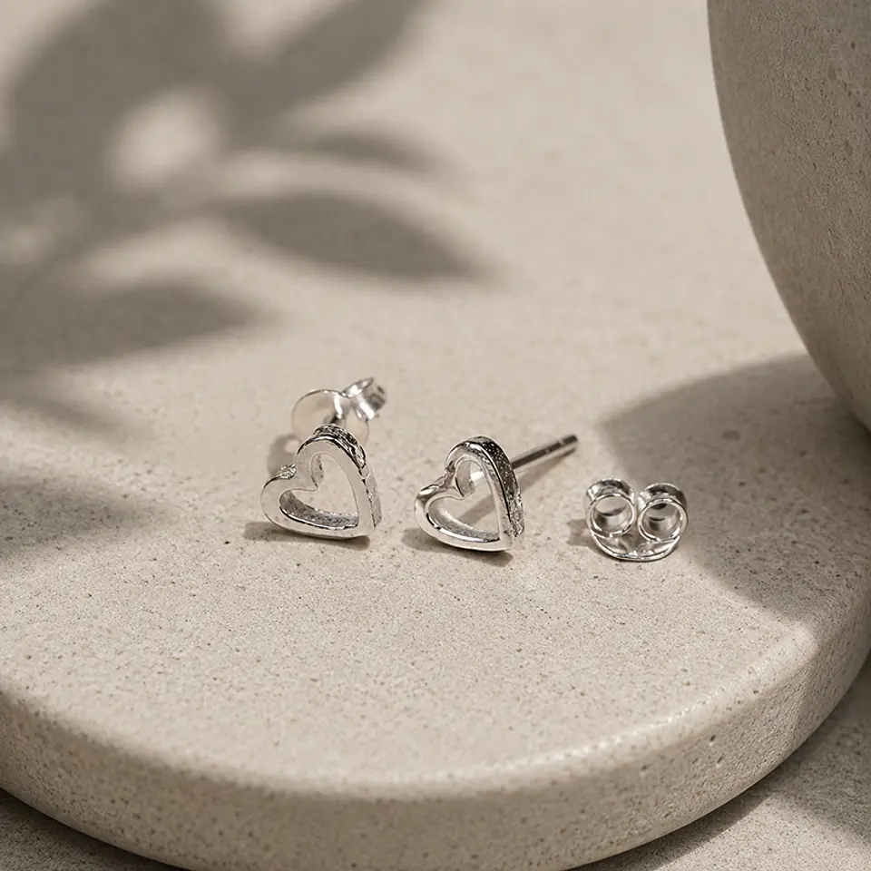 Aros Mini Corazón Calado 2