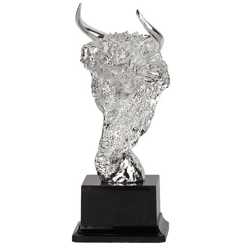 Figura toro plateada