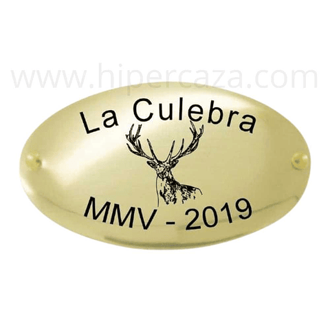 Chapa trofeo de caza con ciervo