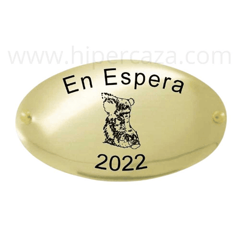 Chapa trofeo de caza con jabalí