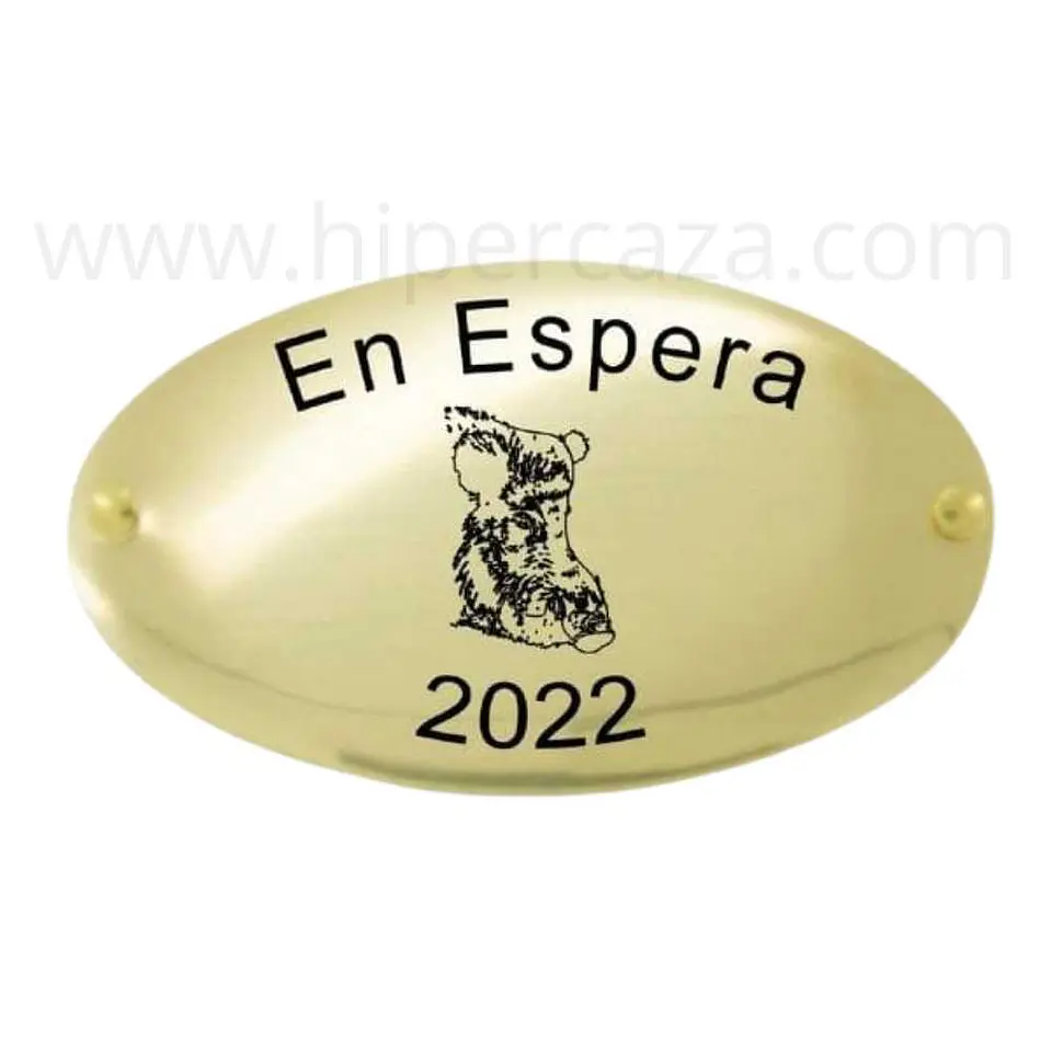 Chapa trofeo de caza con jabalí 1