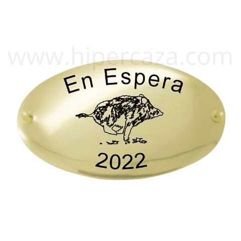 Chapa trofeo de caza de jabalí