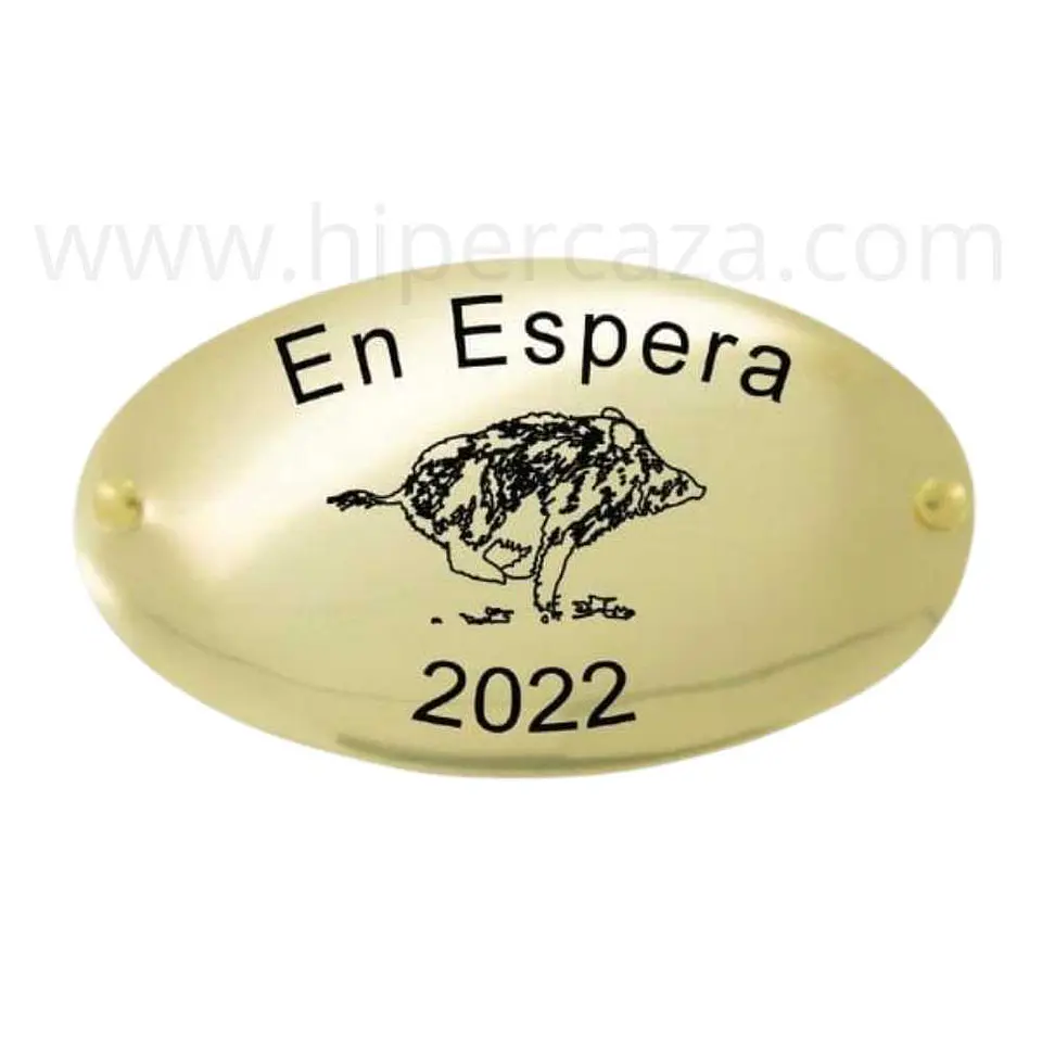 Chapa trofeo de caza de jabalí 1