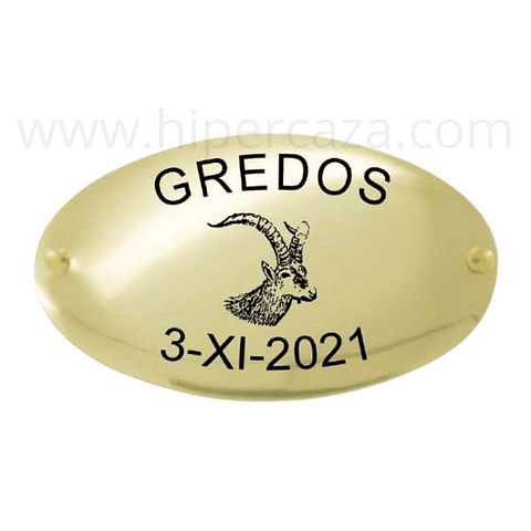 Chapa trofeo de caza macho montés