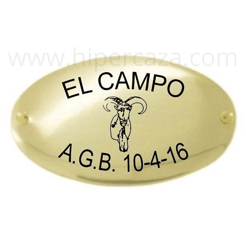 Chapa trofeo de caza arrui