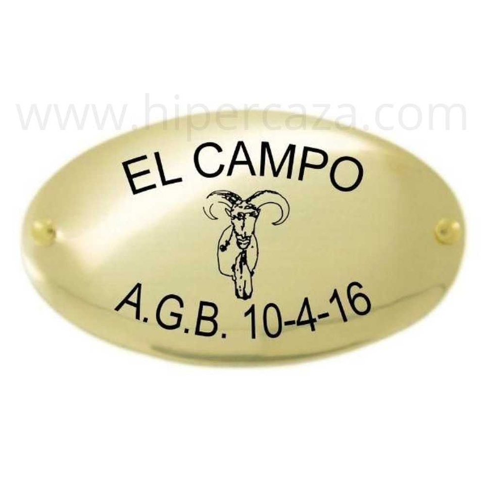 Chapa trofeo de caza arrui 1