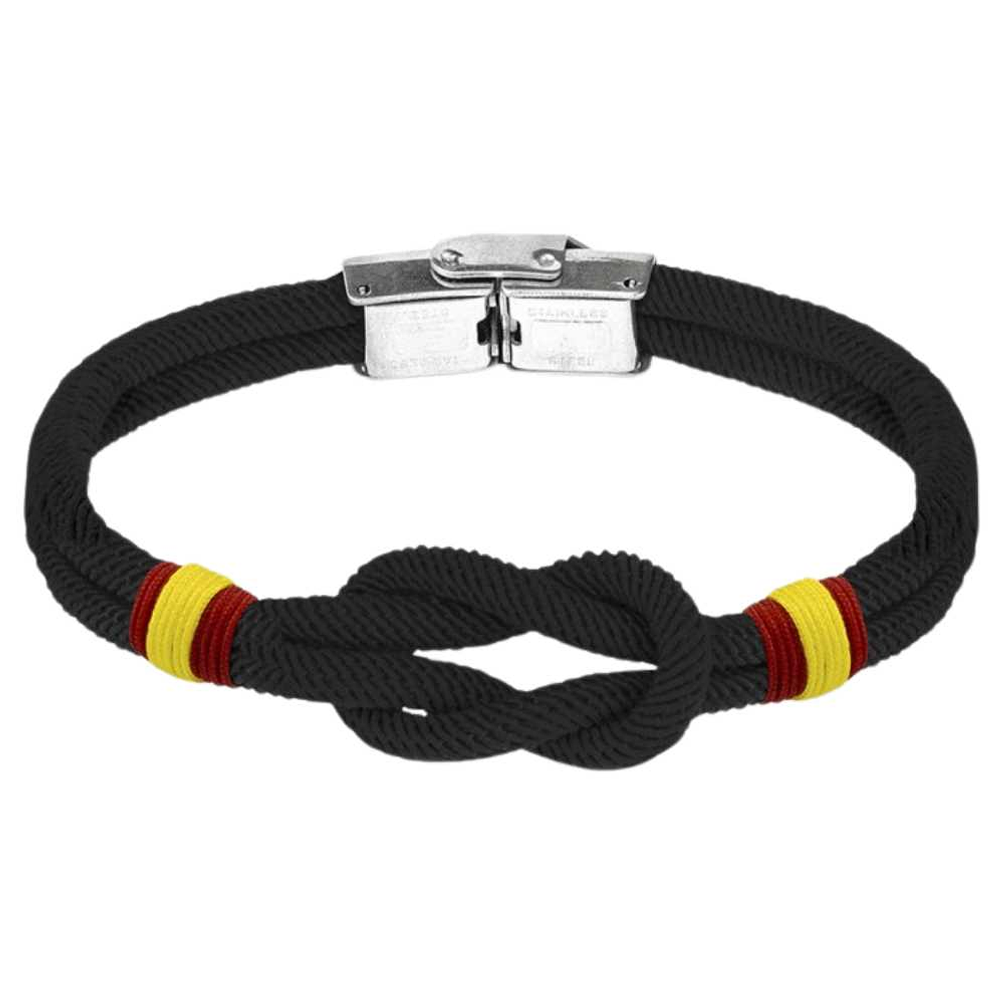 Pulsera de acero con cabo náutico negro España 1