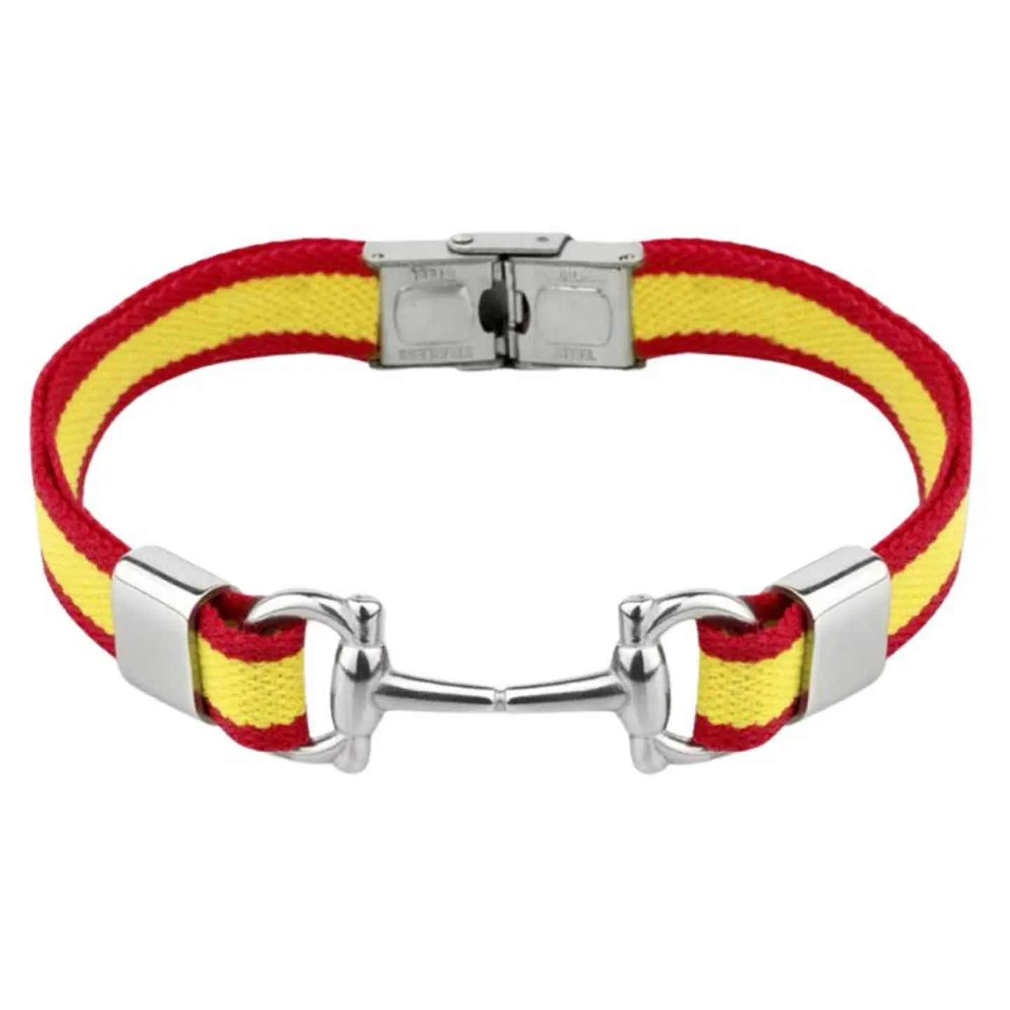 Pulsera de acero y bandera en tela de algodón España 1