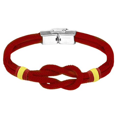 Pulsera de acero con cabo náutico rojo España