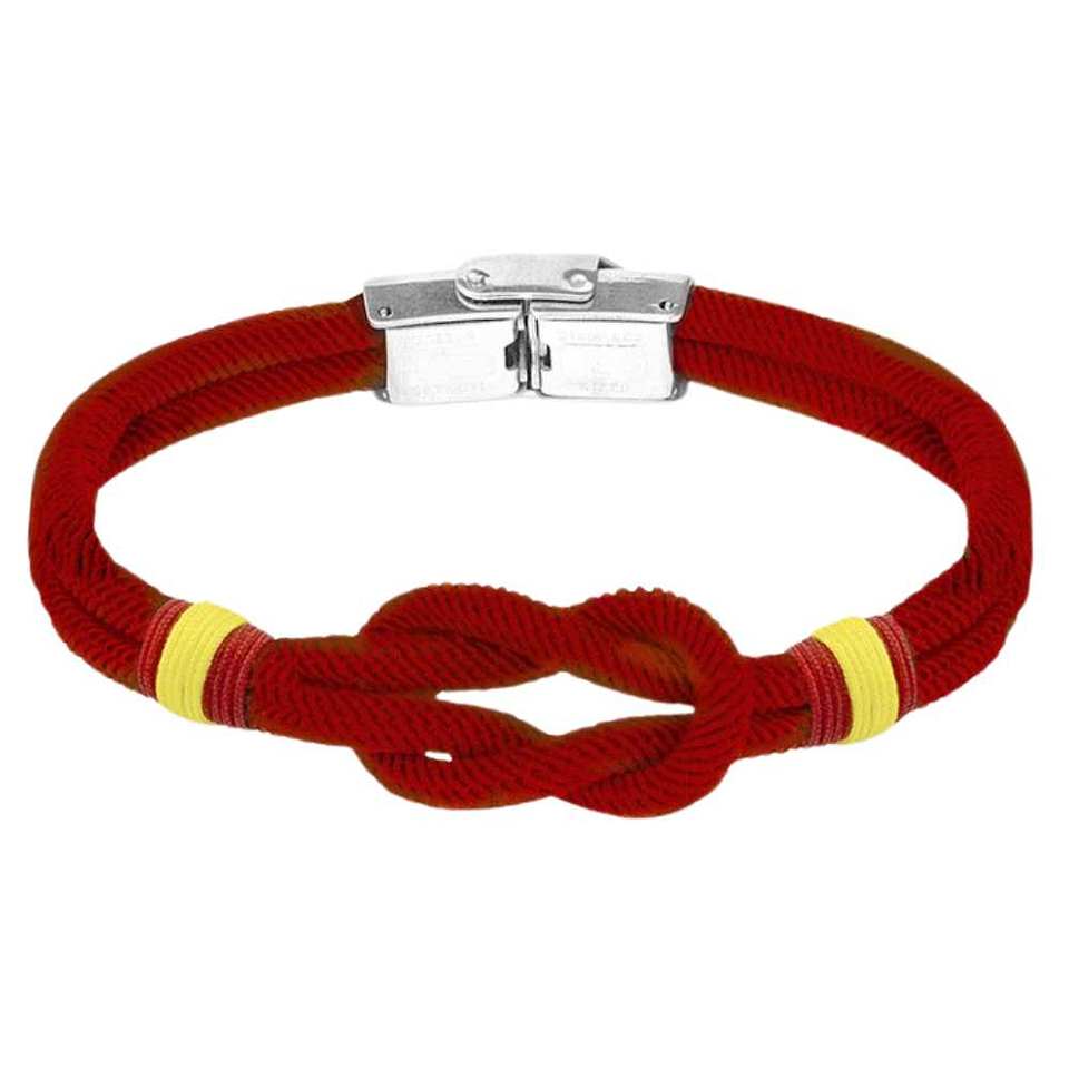 Pulsera de acero con cabo náutico rojo España 1