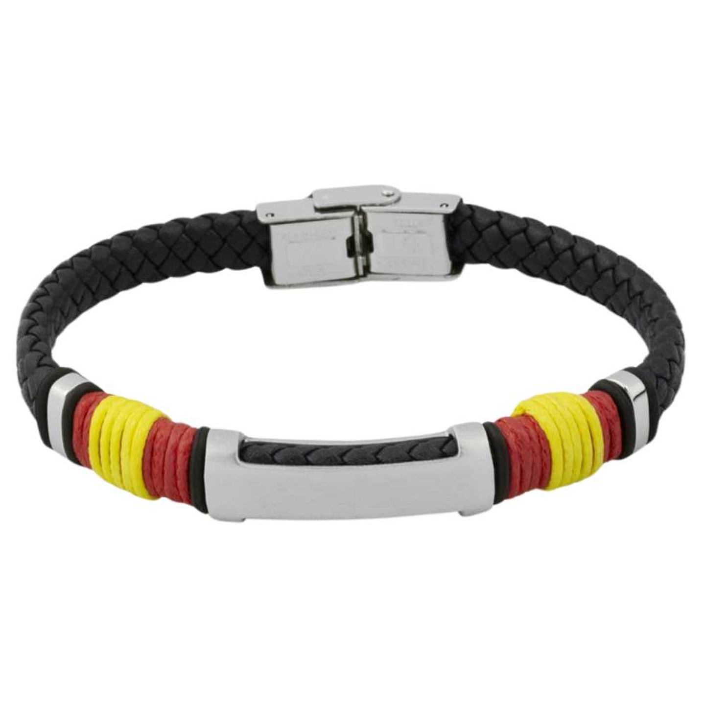 Pulsera de cuero trenzado bandera de España  1