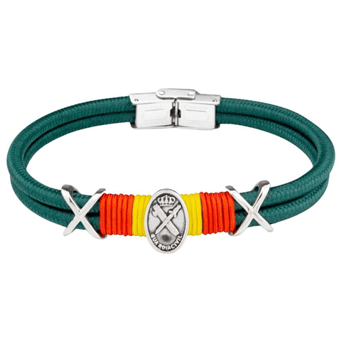 Pulsera de la guardia civil verde en acero España