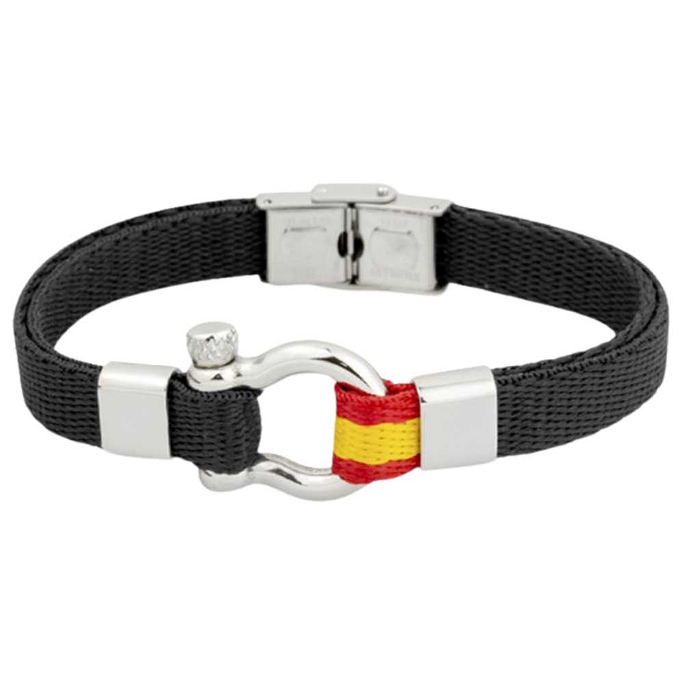 Pulsera de acero en tela negra España 1