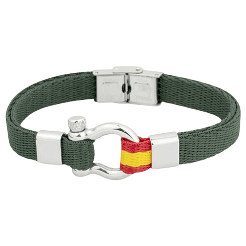 Pulsera de acero en tela verde España
