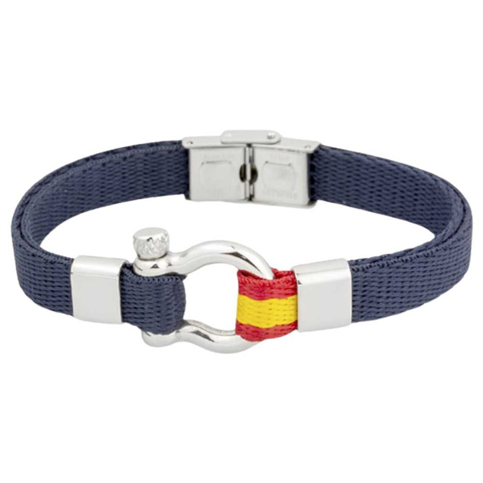 Pulsera de acero en tela azul España 1