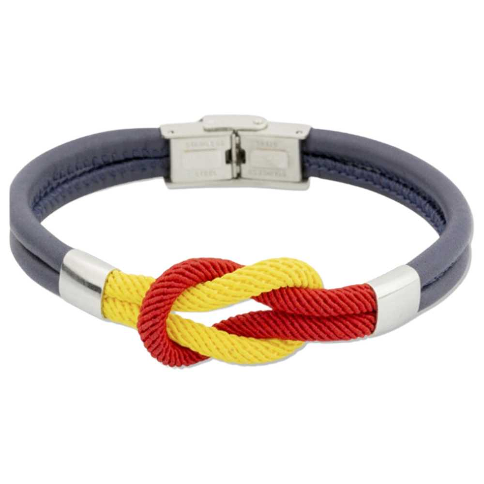 Pulsera de acero con cordón naútico gris España 1