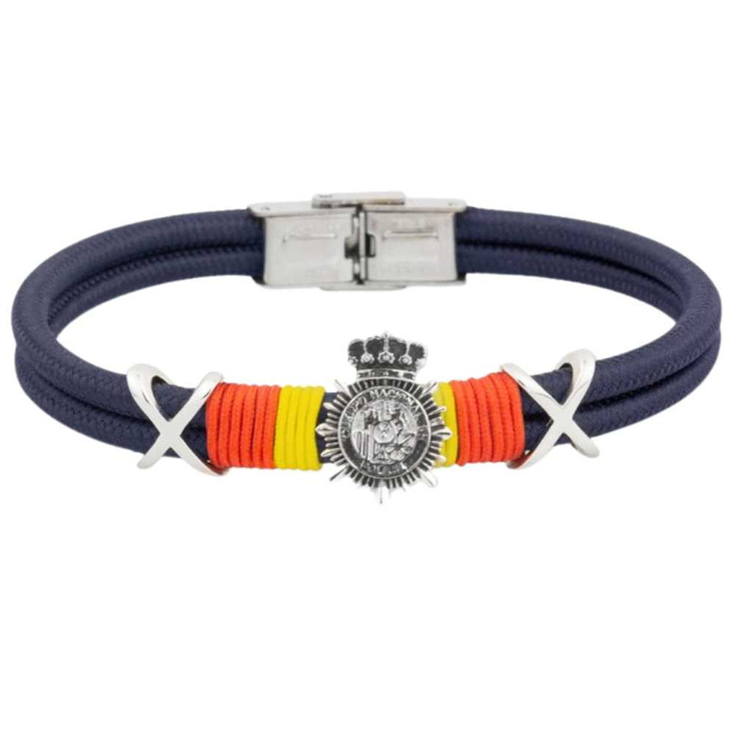 Pulsera de policia nacional en acero azul España 1
