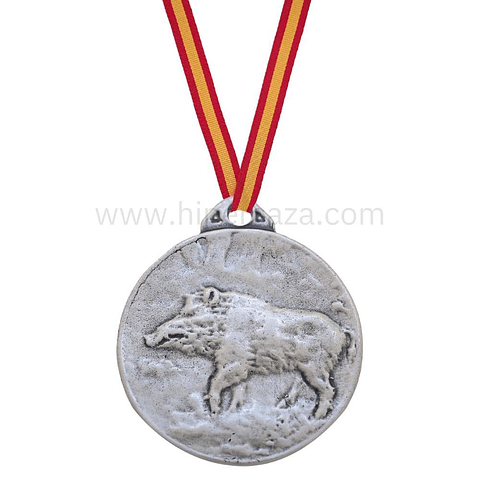 Medalla de homologación de jabalí plata