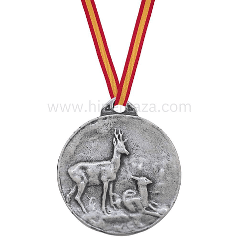 Medalla de homologación para trofeo de corzo plata