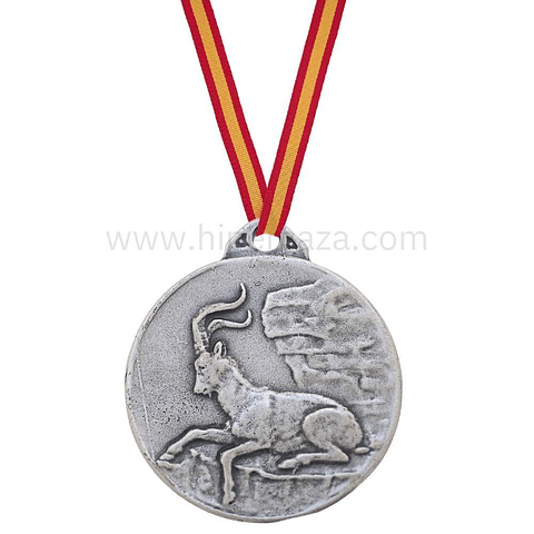 Medalla de homologación plata macho montés