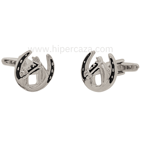 Gemelos busto de caballo acero