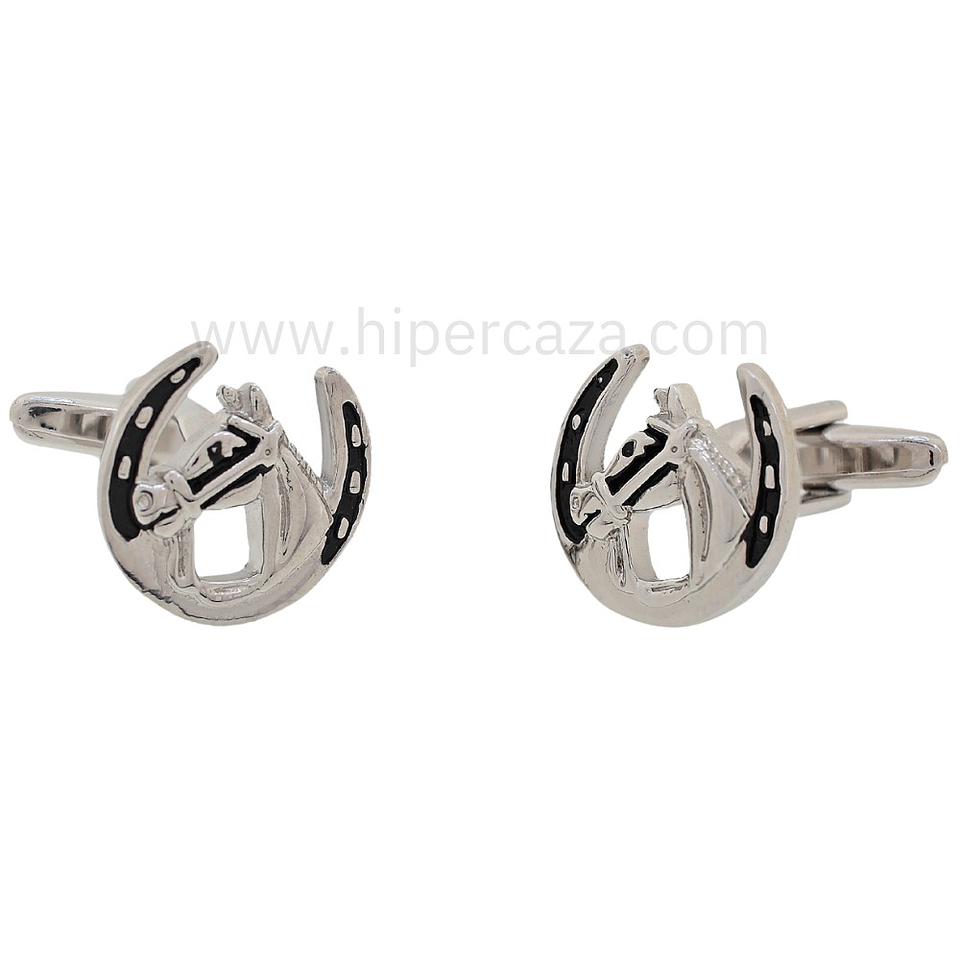 Gemelos busto de caballo acero 1