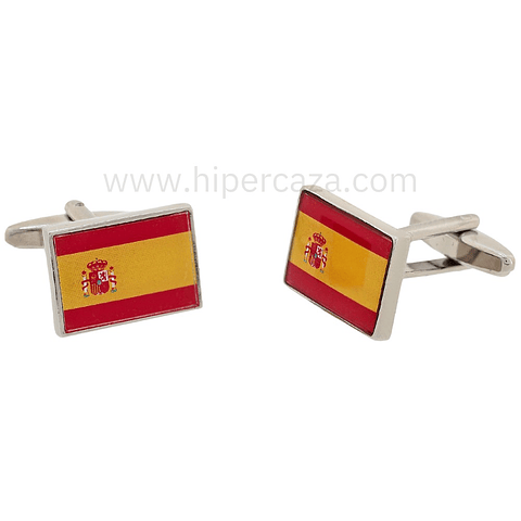 Gemelos España bandera acero 