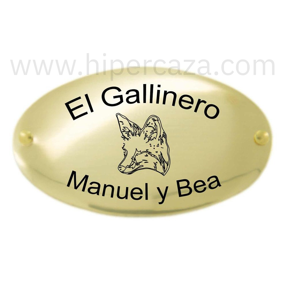 Chapa trofeo de caza personalizada zorro 1