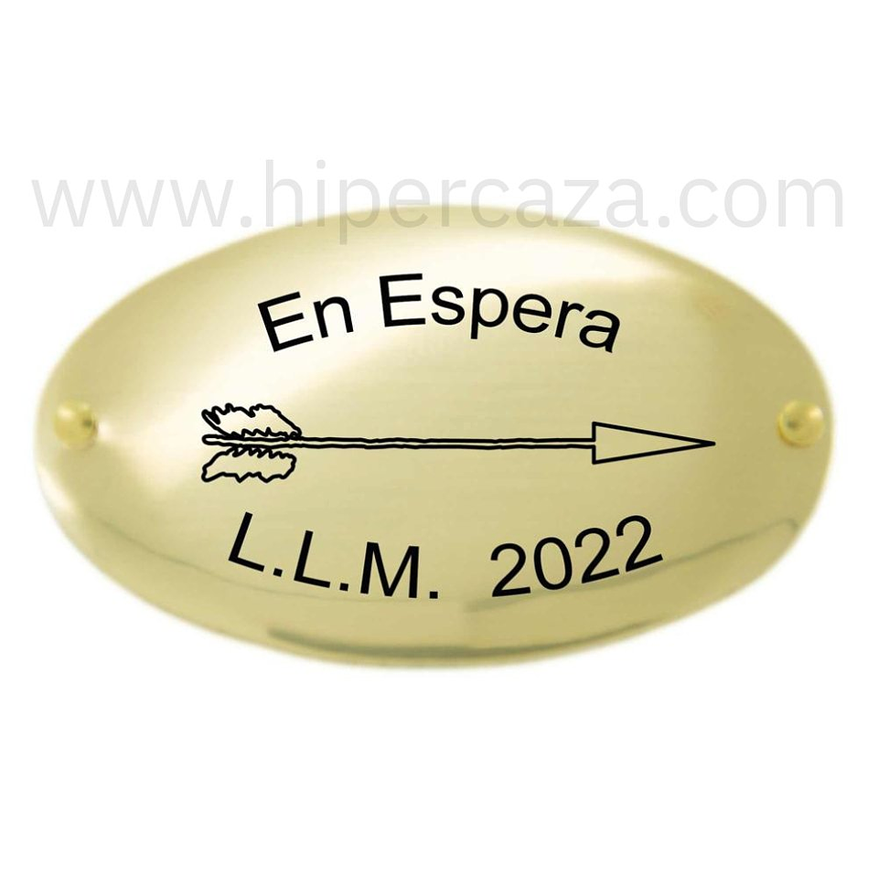 Chapa trofeo de caza personalizada arco 1