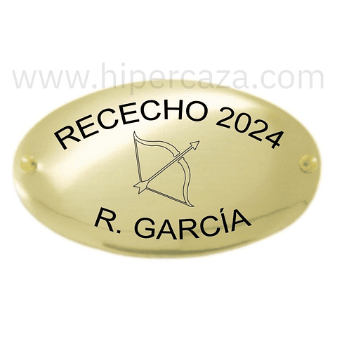 Chapa trofeo de caza personalizada rececho 