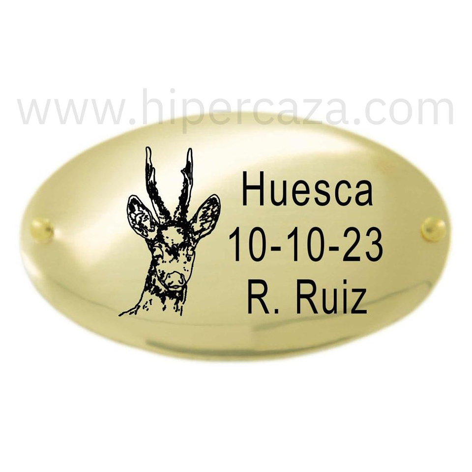 Chapa trofeo de caza personalizada corzo  1
