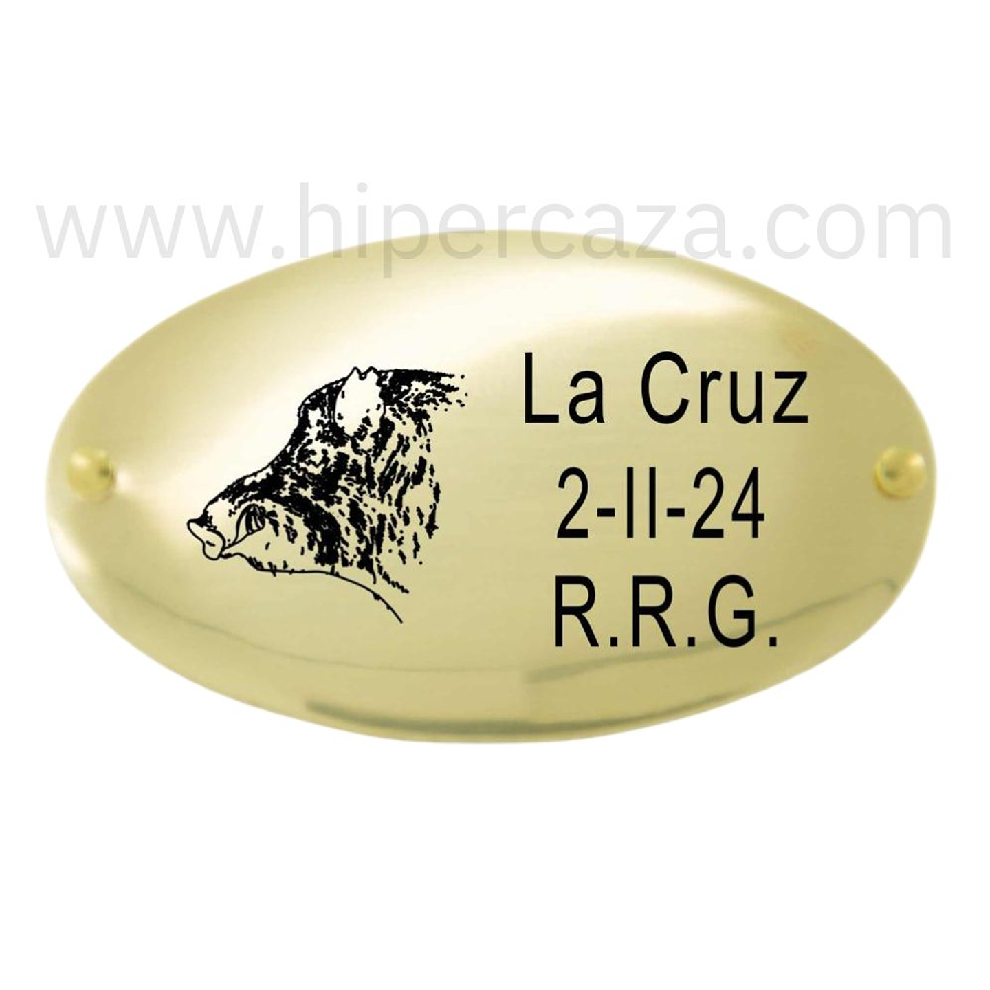 Chapa trofeo de caza personalizada jabalí  1