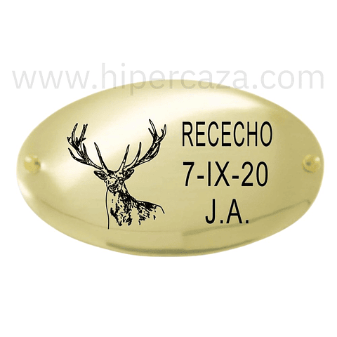 Chapa trofeo de caza ciervo personalizada