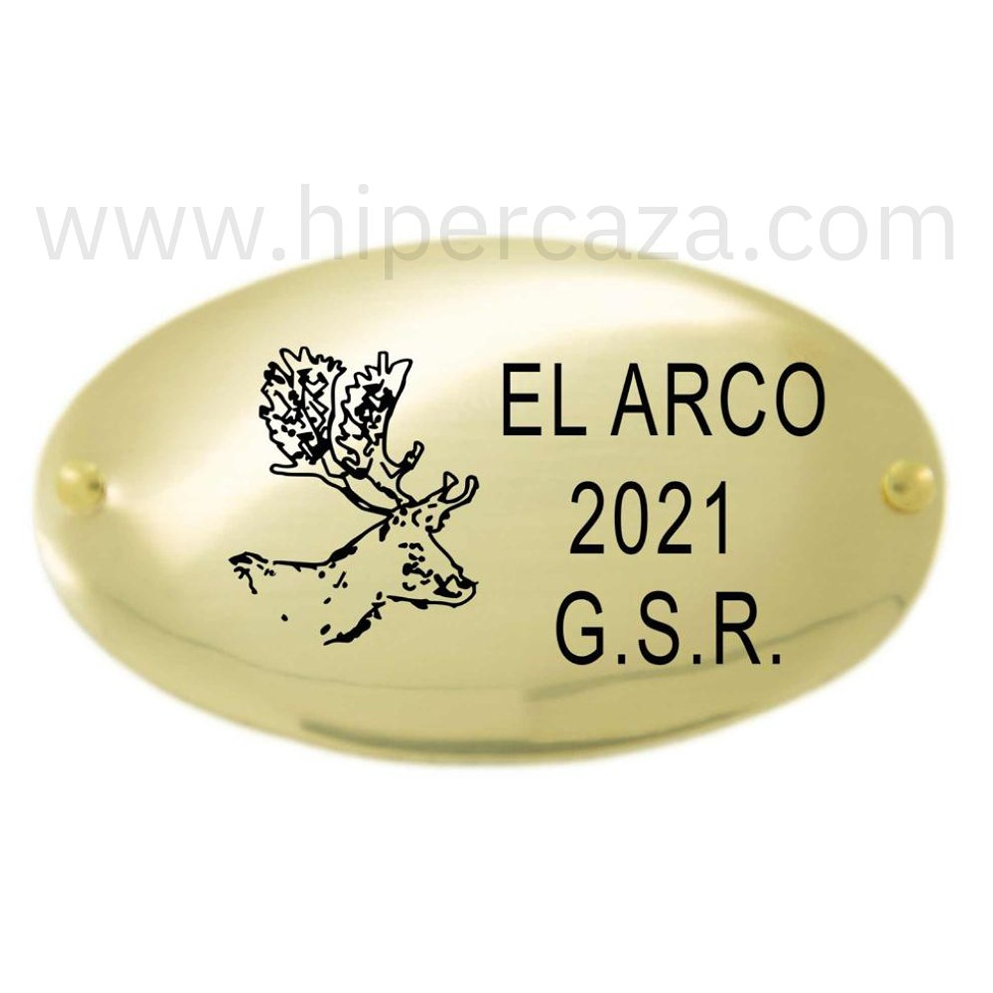 Chapa trofeo caza personalizada gamo 1