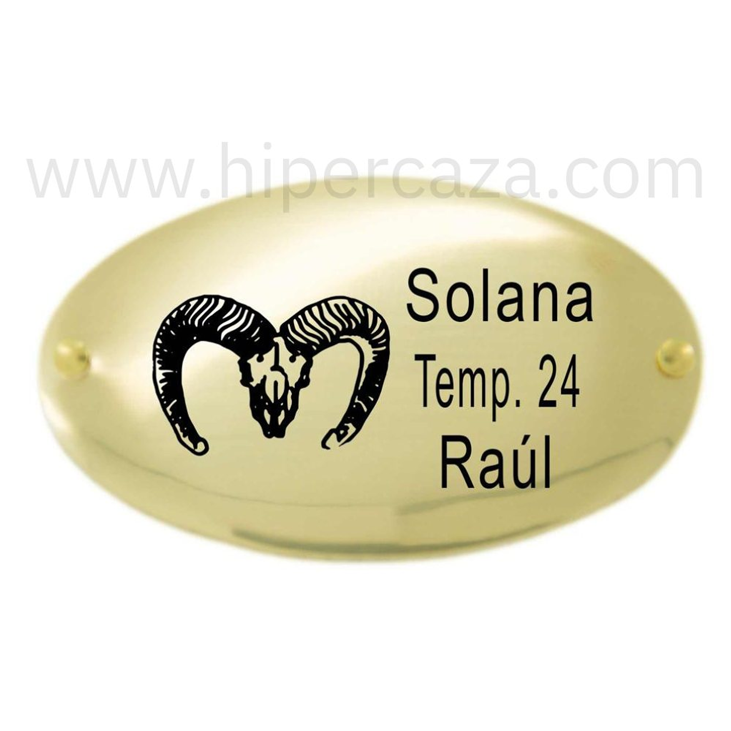 Chapa trofeo de caza personalizada muflón  1