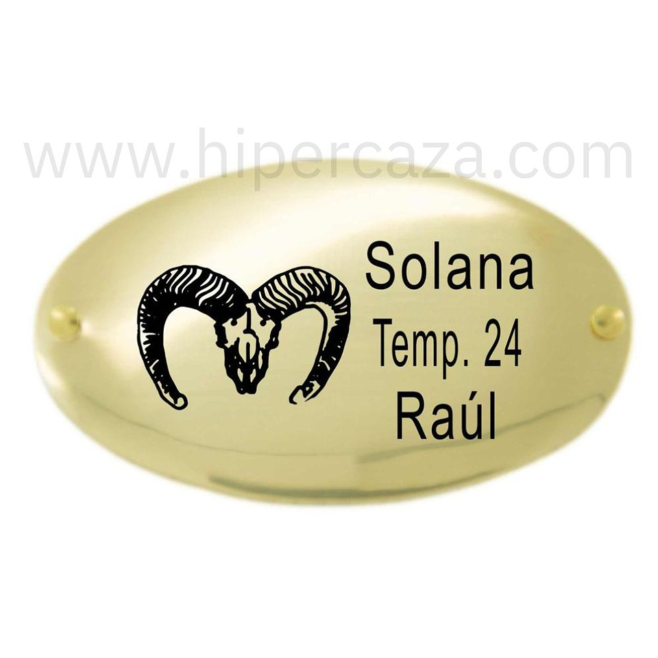 Chapa trofeo de caza personalizada muflón  1