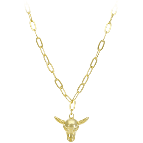 Gargantilla de búfalo en plata con baño de oro