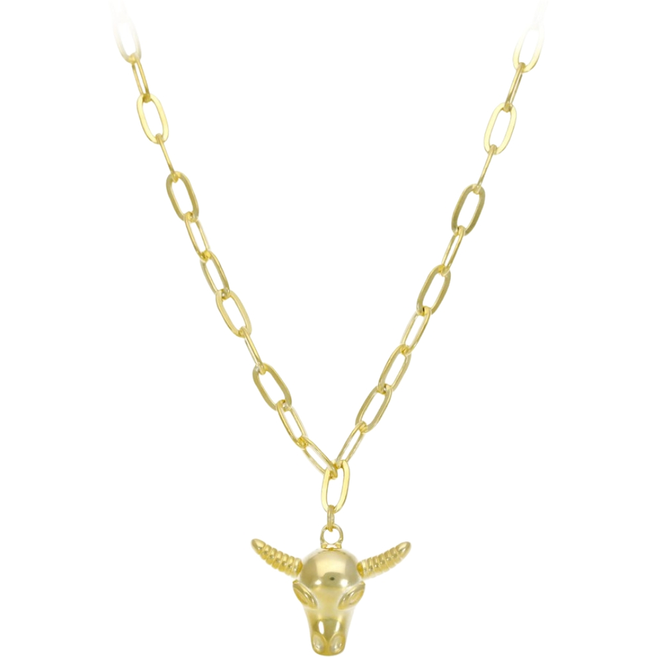 Gargantilla de búfalo en plata con baño de oro 1