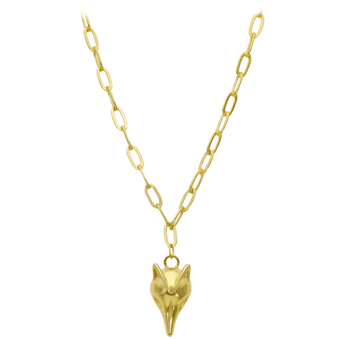 Gargantilla de zorro en plata con baño de oro