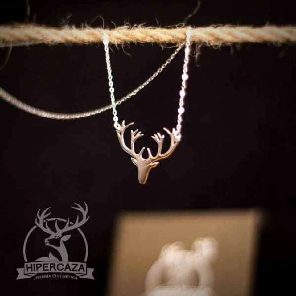 Gargantilla de ciervo en plata y baño de oro  4