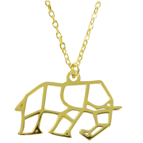 Gargantilla de elefante en plata con baño de oro 