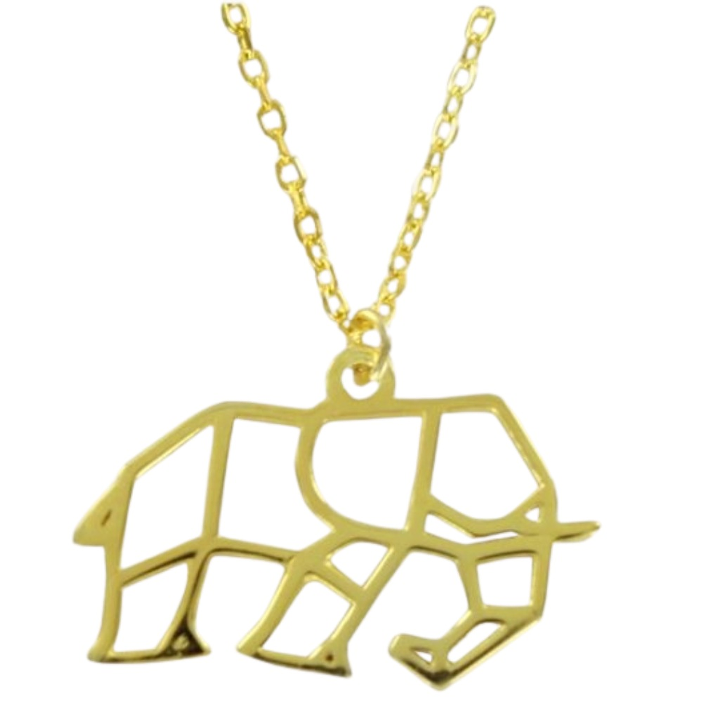 Gargantilla de elefante en plata con baño de oro  1