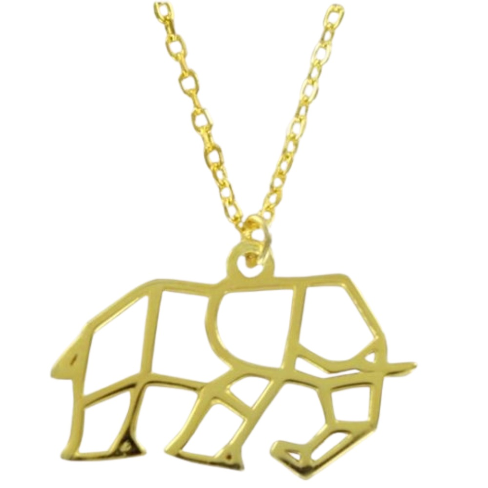 Gargantilla de elefante en plata con baño de oro  1