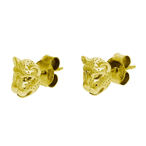 Pendientes de puma en plata con baño de oro 