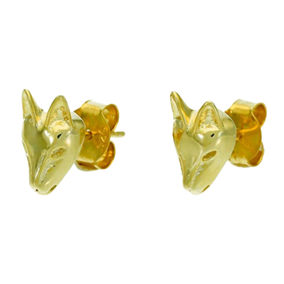 Pendientes de zorro en plata con baño de oro  1
