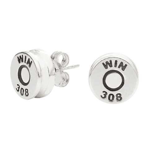 Pendientes casquillo de bala con circonita blanca 