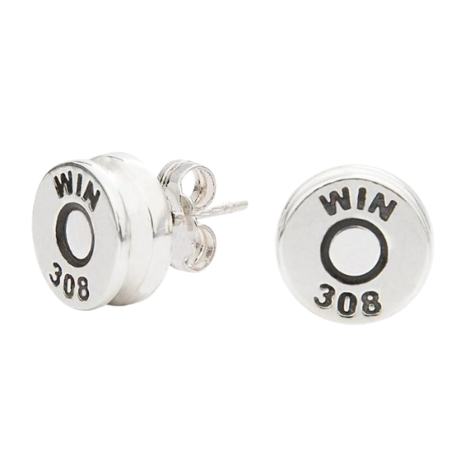 Pendientes casquillo de bala con circonita blanca  1